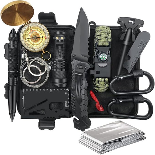 Gifts for Men Dad Husband - Fathers Day Anniversary Birthday Gifts Idea for Him Boyfriend Man - Survival Kit 14 in 1, Survival Gear and Equipment, Fishing Hunting Camping Accessories, Cool Gadgets