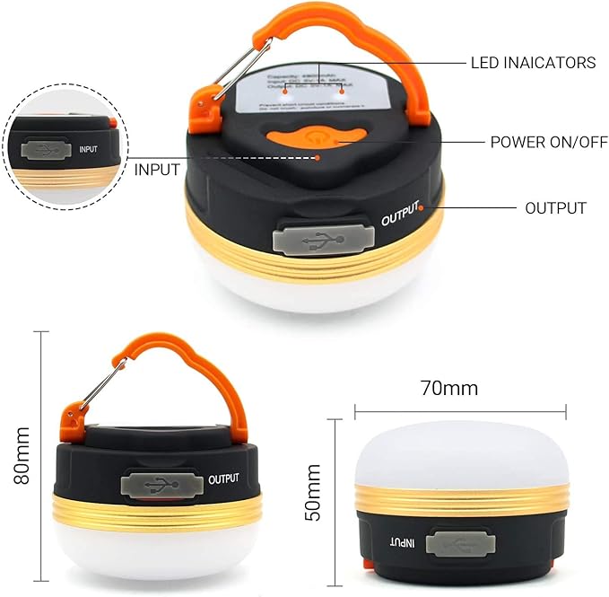 LED Camping Lantern, Rechargeable & Portable Tent Light, 300LM,3 Light Modes,1800mAh Power Bank,with Magnet Base,Electric Lantern Flashlight for Camping/Hiking/Fishing/Hurricane/Emergency
