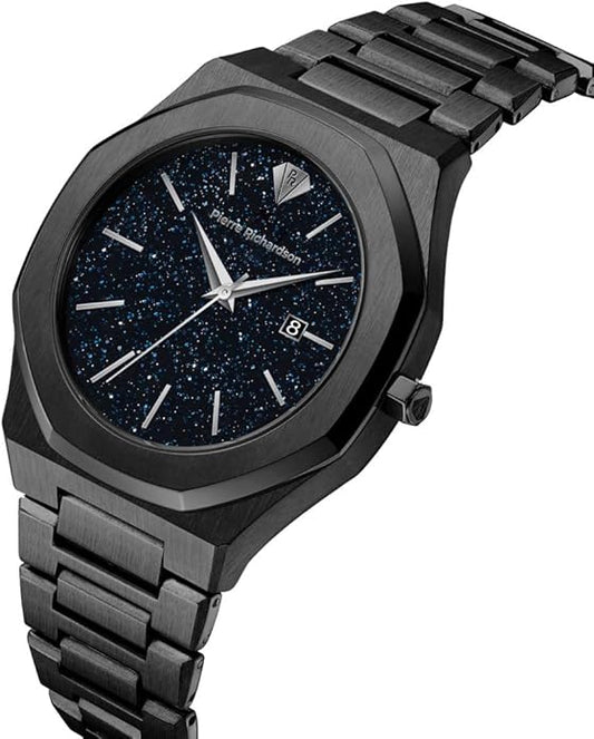 PIERRE RICHARDSON PR5428 Men’s Luxury Watch – Japanese Quartz Movement, Stainless Steel, 41mm, 5ATM Water Resistant, Scratch-Resistant Sapphire Crystal Glass – Classic Dress Watch for Men
