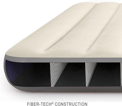Intex 64103E Dura-Beam Standard Single-High Air Mattress: Fiber-Tech - Queen Size - 10in Bed Height - 600lb Weight Capacity - Pump Sold Separately
