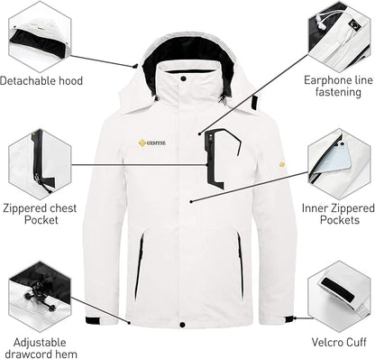 GEMYSE Men's Waterproof 3-in-1 Ski Snow Jacket Puffer Liner Insulated Winter Coat