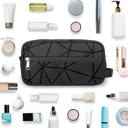 Black Triangle Hanging Toiletry Bag,Travel Hygiene Kits for Boys Mens,Waterproof Makeup Carry-on Bags,Cosmetic Bag,TSA Approved Shave Dopp Kit for Toiletries Shower Bathroom Accessories Gifts