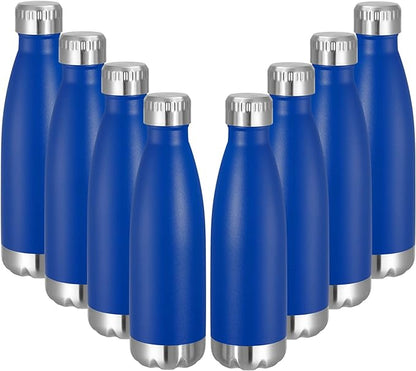 VEGOND 17oz Stainless Steel Water Bottles Bulk, Reusable Metal Sports Water Bottle Keeps Drink Hot and Cold, BPA Free Double Wall Vacuum Cola Shape Insulated Water Bottles for Camping Gym, 8 Pack