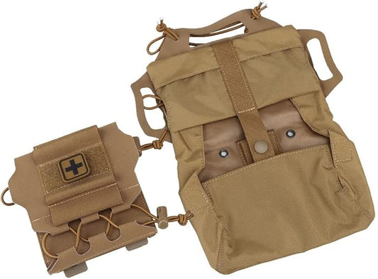 SABADO Rapid Deploy IFAK Pouch First Aid Kits Pack Tactical Two-piece System Medical Supply Holder Roll Carrier Hypalon Handle Outdoor Sport Hunting Bag Laminated Matting Fabric