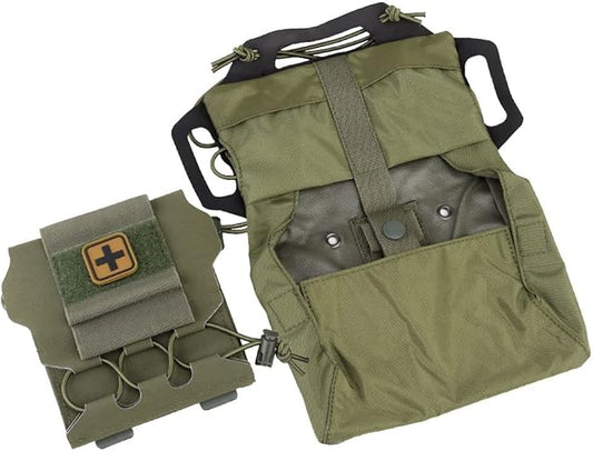SABADO Rapid Deploy IFAK Pouch First Aid Kits Pack Tactical Two-piece System Medical Supply Holder Roll Carrier Hypalon Handle Outdoor Sport Hunting Bag Laminated Matting Fabric