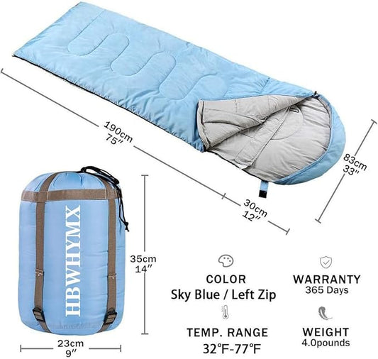 Sleeping Bags for Adults Backpacking Lightweight Waterproof- Cold Weather Sleeping Bag for Warm Camping Hiking Outdoor Travel Hunting with Camping Sleeping Bag