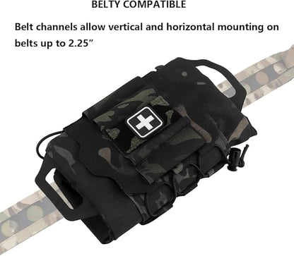 Tactical Medical Molle First Aid Pouch Two Piece System Micro Med kit Emergency Hunting Bag(Medium Size)