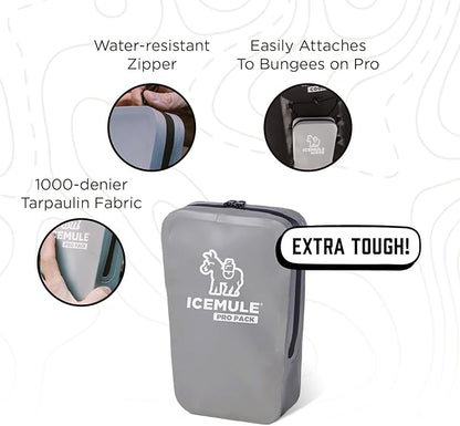 ICEMULE Pro Accessory Storage Pouch – Water Resistant, Travel Sized, Camping Accessory Storage Pouch and Dry Bag, Perfect for Hiking, Camping, and Beach-Going, Grey