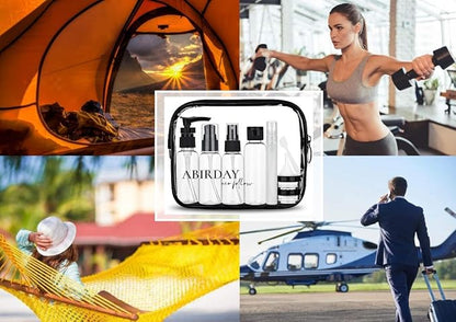 Travel Size Bottles Containers for Toiletries with Toiletry Bag and Label, Leak-Proof & TSA Approved Carry-on for Airplane Women Men