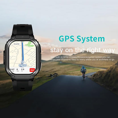 4G LTE GPS Smartwatch Phone for Men Women, SIM Card (Answer/Make Call), 2GB+16GB, Android 8.1 Activity Tracker with Heart Rate, App Store HD Camera Video Calling 2.13 inch AMOLED Screen
