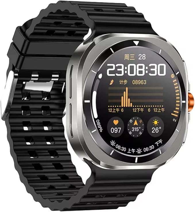 ZESOZ Galaxy Z7 Smartwatch, AMOLED Display, Health and Sport Tracking, 7-Day Battery Life, (Black)