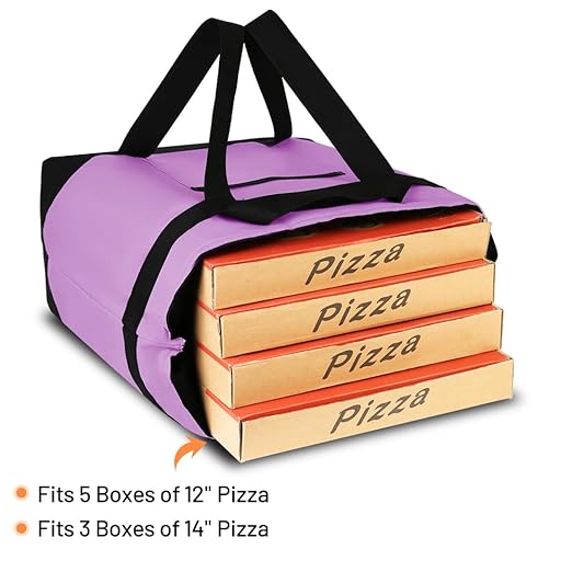 Insulated Reusable Tote Bag for Grocery Shopping for Women/Men, Pizza/Food Delivery Bag to Keep Food Cold/Hot for Uber Eats/Doordash/Grubub, Cooler bags for Travel/Beach/Picnic, Lavender