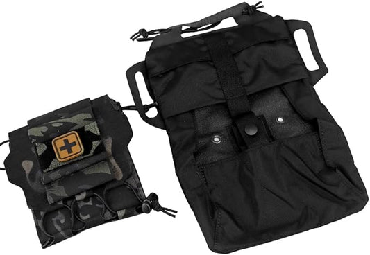SABADO Rapid Deploy IFAK Pouch First Aid Kits Pack Tactical Two-piece System Medical Supply Holder Roll Carrier Hypalon Handle Outdoor Sport Hunting Bag Laminated Matting Fabric