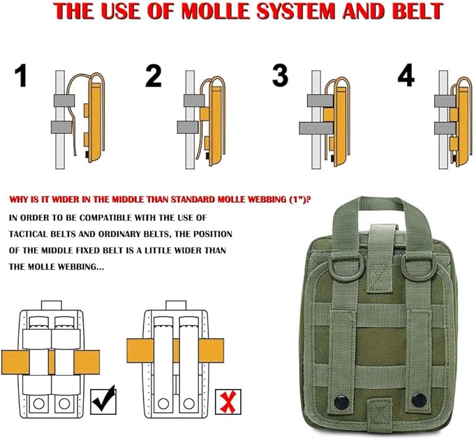 Molle First Aid Pouch Empty Medical Bag IFAK Tactical Rip-Away Pouches Small Bug Out Bags Trauma Medic Bag