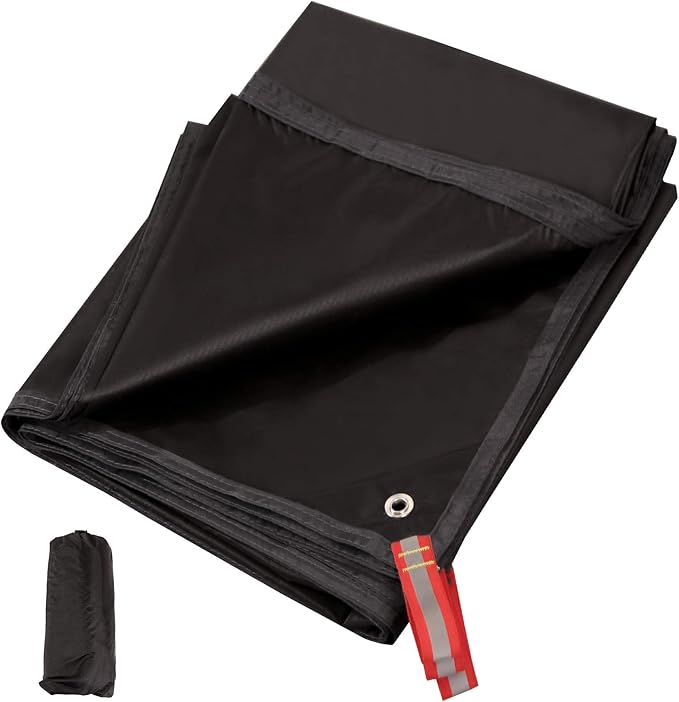 REDCAMP Ultralight Tent Footprint, PU 2000 Waterproof Camping Tent Tarp with Drawstring Carrying Bag for Ground Camping Hiking (71"x87" UL Black)