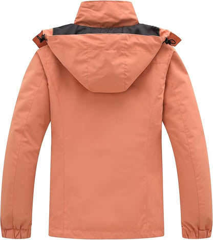 Women's 3 in 1 Ski Jacket Mountain Waterproof Windproof Winter Snow Coat Hike Snowboarding Jackets Hooded Warm Raincoat