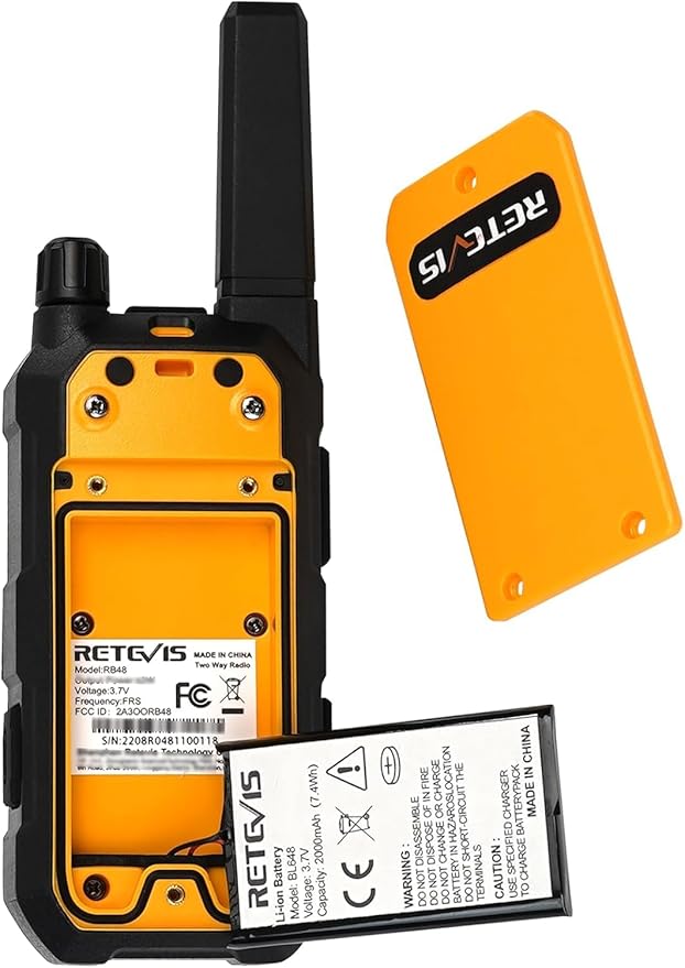 Retevis RB48 Walkie Talkies for Adults, with G-Type Earpiece, Advanced Triple Proof, Support VOX, 2000mAh, Emergency Alert, Vibration Reminder, Heavy Duty Two Way Radios(2 Pack)