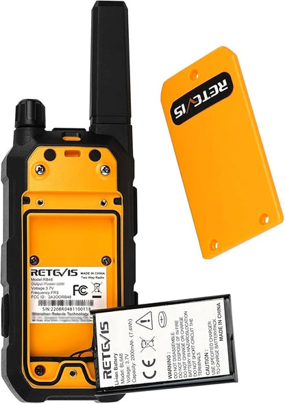 Retevis RB48 Walkie Talkies for Adults, with G-Type Earpiece, Advanced Triple Proof, Support VOX, 2000mAh, Emergency Alert, Vibration Reminder, Heavy Duty Two Way Radios(2 Pack)