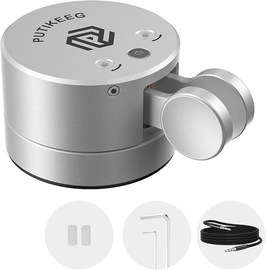 Putikeeg Mini Morse Code Key - CW Dual Paddle with Magnetic Base, Magnetic Return Paddles Morse Lambic Key for Amateur Ham Radio (Silver) (Silver)