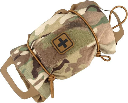 SABADO Rapid Deploy IFAK Pouch First Aid Kits Pack Tactical Two-piece System Medical Supply Holder Roll Carrier Hypalon Handle Outdoor Sport Hunting Bag Laminated Matting Fabric