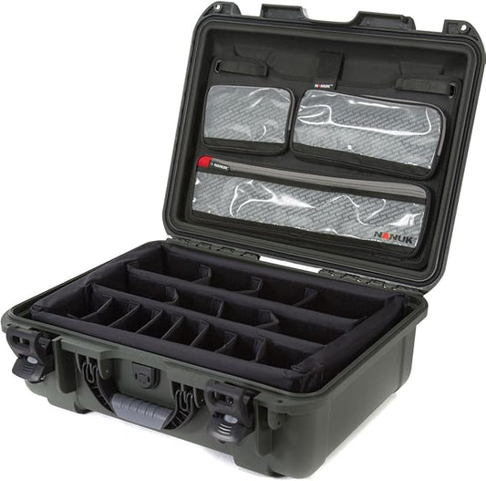 NANUK Large Series 930 Lightweight NK-7 Resin Waterproof Hard Case with Lid Organizer and Padded Dividers, Olive