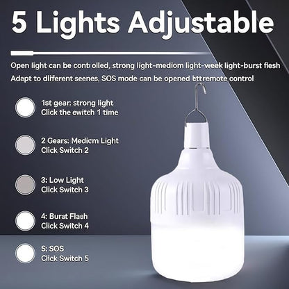 [800 Lumens] Rechargeable Camping Lantern , IPX7 Waterproof LED Emergency Light - 1200mAh Battery, USB Charging, 5 Light Modes for Tent/Hiking/Hurricane (20W)