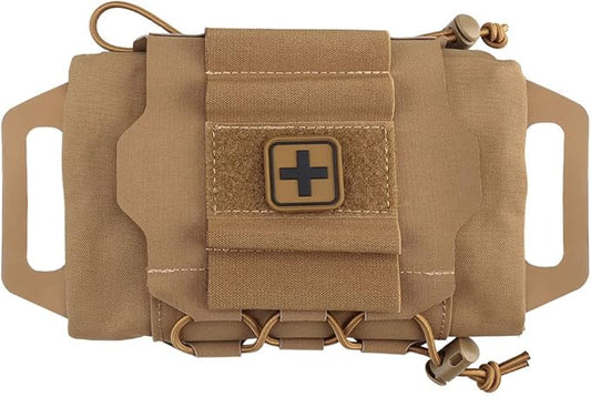 SABADO Rapid Deploy IFAK Pouch First Aid Kits Pack Tactical Two-piece System Medical Supply Holder Roll Carrier Hypalon Handle Outdoor Sport Hunting Bag Laminated Matting Fabric