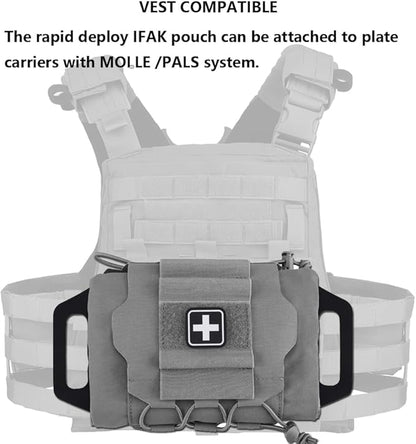 Tactical Medical Molle First Aid Pouch Two Piece System Micro Med kit Emergency Hunting Bag(Medium Size)