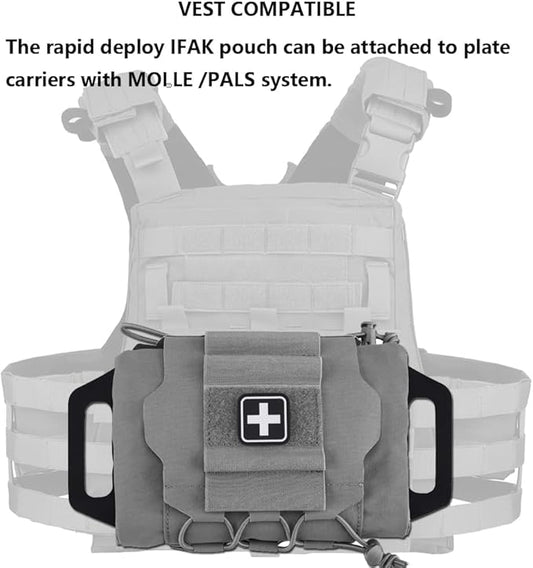 Tactical Medical Molle First Aid Pouch Two Piece System Micro Med kit Emergency Hunting Bag(Medium Size)