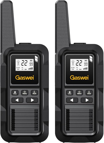 G2pro Walkie Talkies Long Range for Adults, Waterproof, Shock Resistant & Rechargeable Two-Way Radio with VOX 2 Pack(Black)
