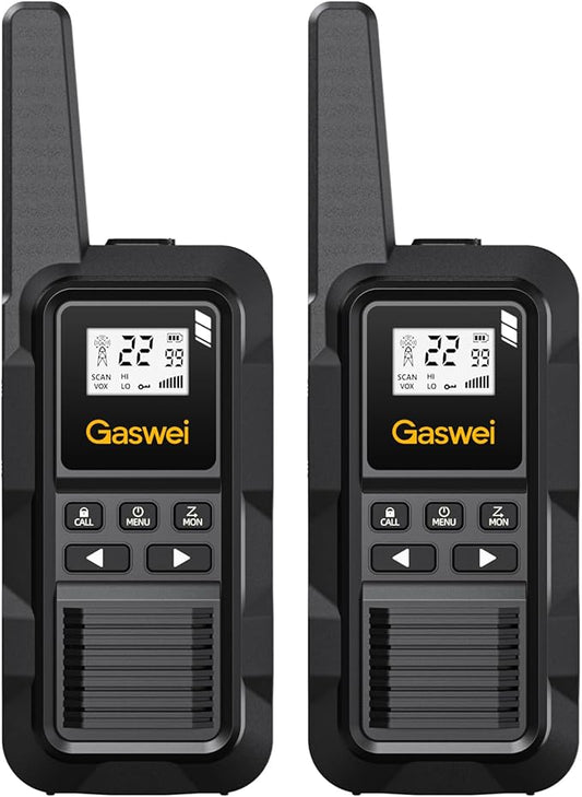 G2pro Walkie Talkies Long Range for Adults, Waterproof, Shock Resistant & Rechargeable Two-Way Radio with VOX 2 Pack(Black)