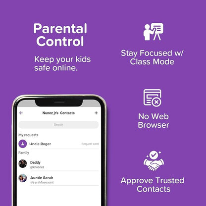 myFirst Fone R2 Kids Smartwatch with eSIM Video Calls Messaging Real-Time GPS Tracking SOS Button Safety Alerts School Mode Music Player Ages 5-12, For USA & Canada Gift for Boys & Girls (Acai Purple)