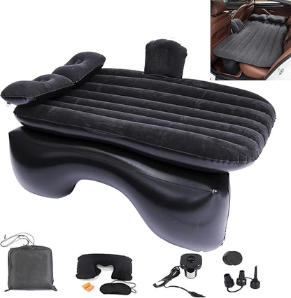 Inflatable Car Air Mattress Back Seat Bed,Thickened Car Travel Camping Air Mattress with Air Pump,Blow Up Bed Portable Car Sleeping Mattress for Car Universal SUV