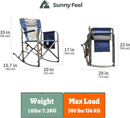 SUNNYFEEL Camping Directors Chair, Heavy Duty,Oversized Portable Folding Chair with Side Table, Pocket for Beach, Fishing,Trip,Picnic,Lawn,Concert Outdoor Foldable Camp Chairs