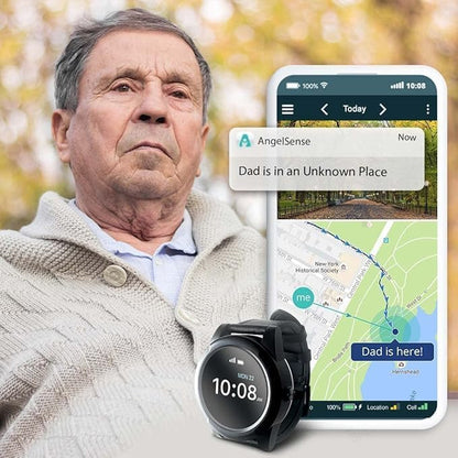AngelSense Assistive Technology Watch with Personal GPS Tracker for Teens, Adults, Seniors, Autism, Special Needs, Dementia, Speakerphone, SOS Button, Live Tracking, Subscription Required