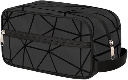 Black Triangle Hanging Toiletry Bag,Travel Hygiene Kits for Boys Mens,Waterproof Makeup Carry-on Bags,Cosmetic Bag,TSA Approved Shave Dopp Kit for Toiletries Shower Bathroom Accessories Gifts