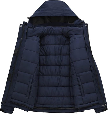 Women's 3 in 1 Ski Jacket Mountain Waterproof Windproof Winter Snow Coat Hike Snowboarding Jackets Hooded Warm Raincoat