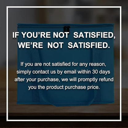 Bodaon 1-Pack Insulated Reusable Grocery Shopping Bags, X-Large Picnic Cooler Bag with Zipper Zippered Top Cold, Blue