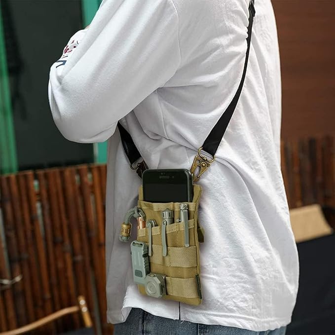 VIPERADE VE4 Tool Pouch, Nylon Pocket Organizer with 2 Pockets and 4 Small Tool Storage EDC Gears, Best Gift to Keep Organized, Hold Your Flashlight/Pocket Knife, Tactical Pen, Notebook