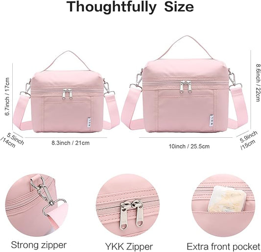 NOL Natural Organic Lifestyle Insulated Lunch Bags for Women Cooler Bag Lightweight Nylon Waterproof Lunch Box For Work