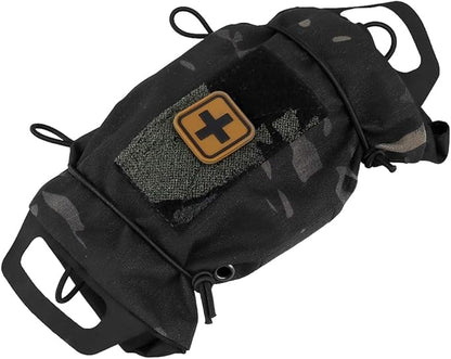 SABADO Rapid Deploy IFAK Pouch First Aid Kits Pack Tactical Two-piece System Medical Supply Holder Roll Carrier Hypalon Handle Outdoor Sport Hunting Bag Laminated Matting Fabric
