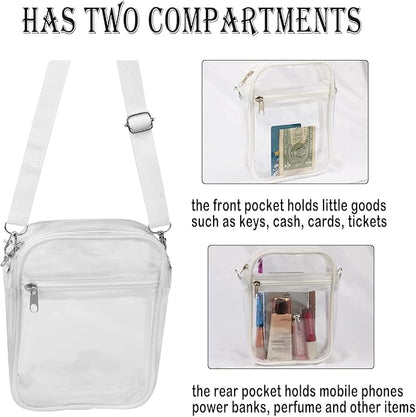 WEDDINGHELPER Clear Crossbody Bag, Clear Bag Stadium Approved, Clear Bag for Concerts Sports Events