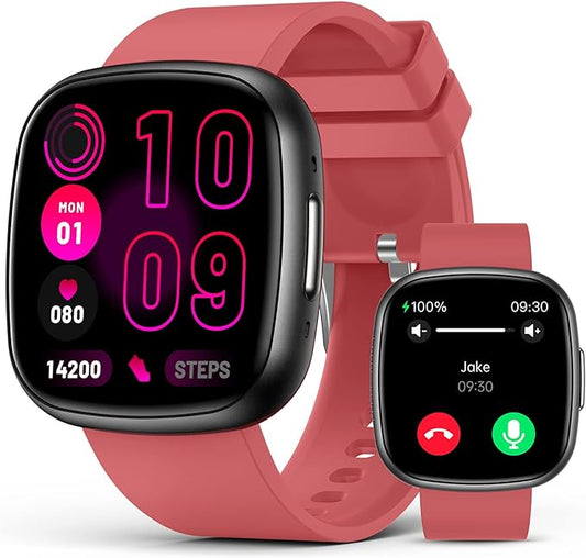 Smart Watch for Women Men,1.72" Super Retina HD Display Fitness Tracker, Heart Rate, Blood Oxygen, Sleep, Pressure Monitor, 135 Sports Modes, Waterproof Square Watch, Compatible with Android and iOS