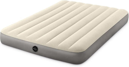 Intex 64102E Dura-Beam Standard Single-High Air Mattress: Fiber-Tech – Full Size – 10in Bed Height – 600lb Weight Capacity – Pump Sold Separately