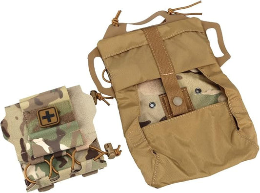 SABADO Rapid Deploy IFAK Pouch First Aid Kits Pack Tactical Two-piece System Medical Supply Holder Roll Carrier Hypalon Handle Outdoor Sport Hunting Bag Laminated Matting Fabric
