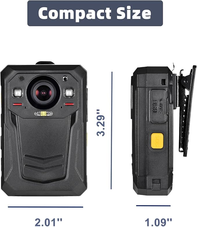 1512P HD Body Camera with Electronic Image Stabilization,13H Record Time, Built-in 3600mAH Battery, Police Body Camera with Audio Record, Night Vision for Law Enforcement(64G)