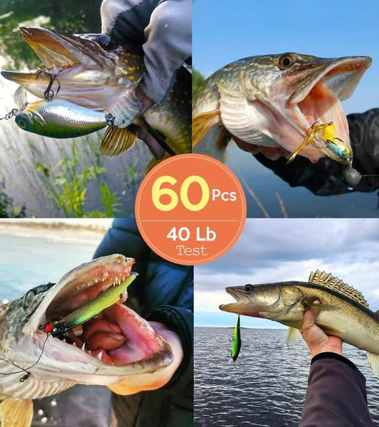 Fishing Leaders, Fish Line Stainless Steel Wire with Swivels Snap Connect Fishing Gear and Equipment Tackle Kit, for Lures Bait Rig Or Hooks, Fishing Gift