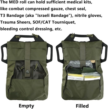 SABADO Rapid Deploy IFAK Pouch First Aid Kits Pack Tactical Two-piece System Medical Supply Holder Roll Carrier Hypalon Handle Outdoor Sport Hunting Bag Laminated Matting Fabric