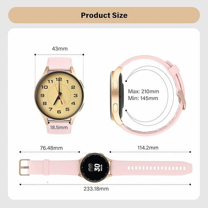 Smart Watch for Women, Built-in Alexa, GPS, HRV, VO2 Max, Blood Oxygen, Sleep & Stress Monitor, Compass, Altimeter, 1.32" AMOLED, Fitness & Women’s Health, Waterproof, iPhone Compatible, Notification