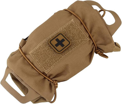SABADO Rapid Deploy IFAK Pouch First Aid Kits Pack Tactical Two-piece System Medical Supply Holder Roll Carrier Hypalon Handle Outdoor Sport Hunting Bag Laminated Matting Fabric